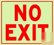 No exit sign glow in the dark sign 12