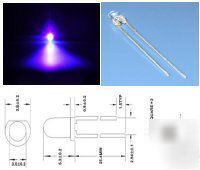 100 x 3MM uv led led's 2000+ mcd output uk seller