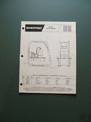 Enerpac eam 1021,1022,1041,1042 pump repair parts list