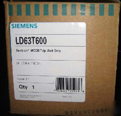 Siemens LD63T600 3-pole 600A 600V trip unit breaker