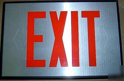 New led red steel exit sign signs 2 sided (brand )