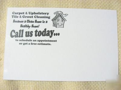 Postcards for marketing carpet & tile / grout cleaning