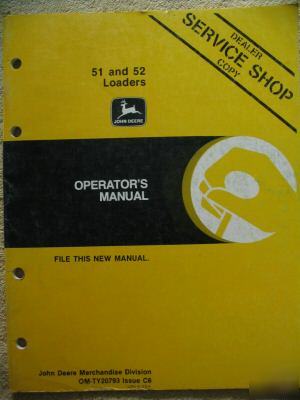 John deere 51 52 loader for 655 755 855 operator manual