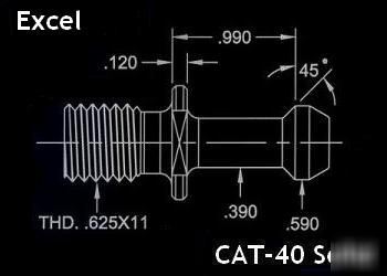 Excel cnc cat-40 solid retention knobs