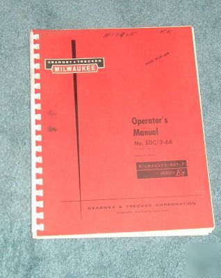 Kearney & trecker series e edc / 3 -66 manual 