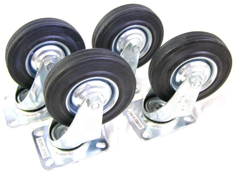 Lot of 4 5'' swivel caster wheel with ball bearings h-d