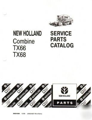 New holland TX66 TX68 combine header parts book catalog