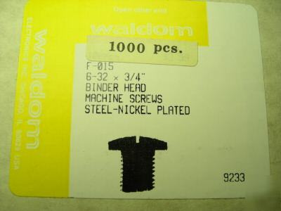 Waldom binder head machine screws steel- nickel plated 