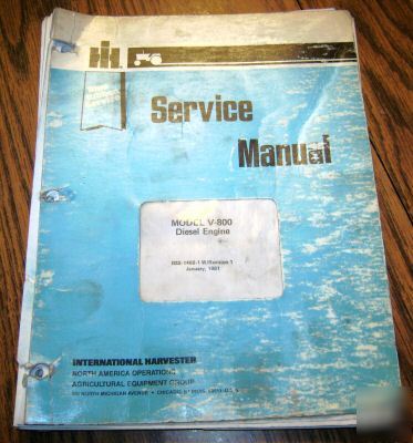 Ih v-800 diesel engine blue ribbon service manual book