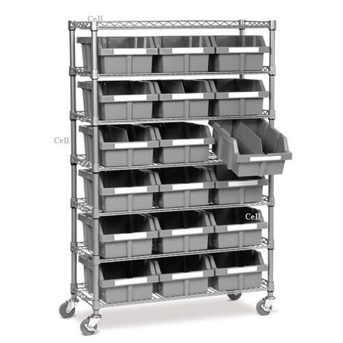 Commercial bin rack - storage bins shelves/shelving nsf