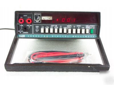 Fluke 8000A/bu digital multimeter battery opt. w/ leads