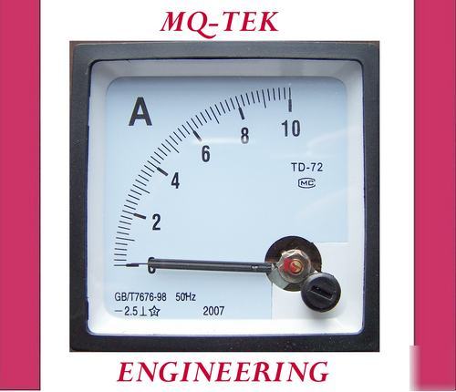 0-10 amp dc analog panel ammeter (72MMX72MMX45MM)