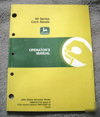 John deere 6620-cts combine corn head operator's manual