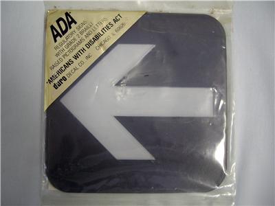 Lot of 2 ada regulatory arrow left sign by duro decal 