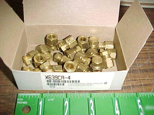Parker brass compression fittings with plug 1/4