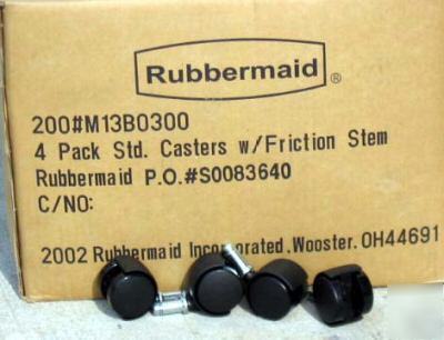 New lot of 12 black rubbermaid swivel casters sealed