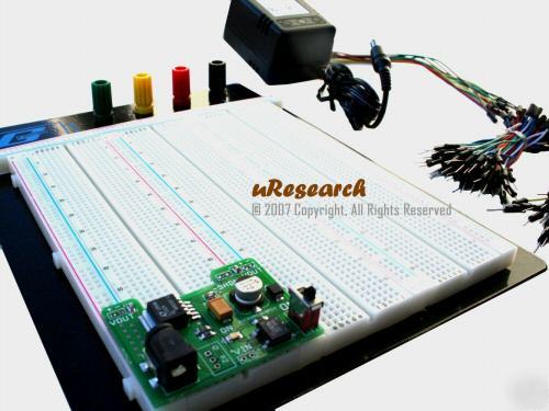 Solderless breadboard 2590 pts 5V regulator adapter kit