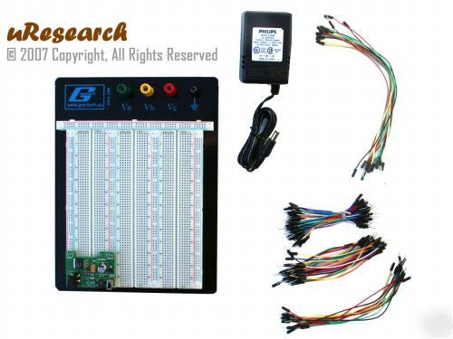 Solderless breadboard 2590 pts 5V regulator adapter kit