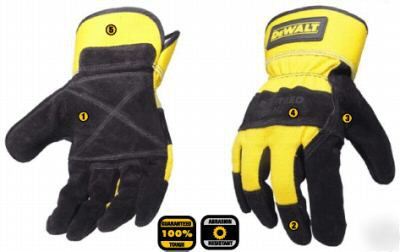 Dewalt premium leather palm glove lot/12 free ship