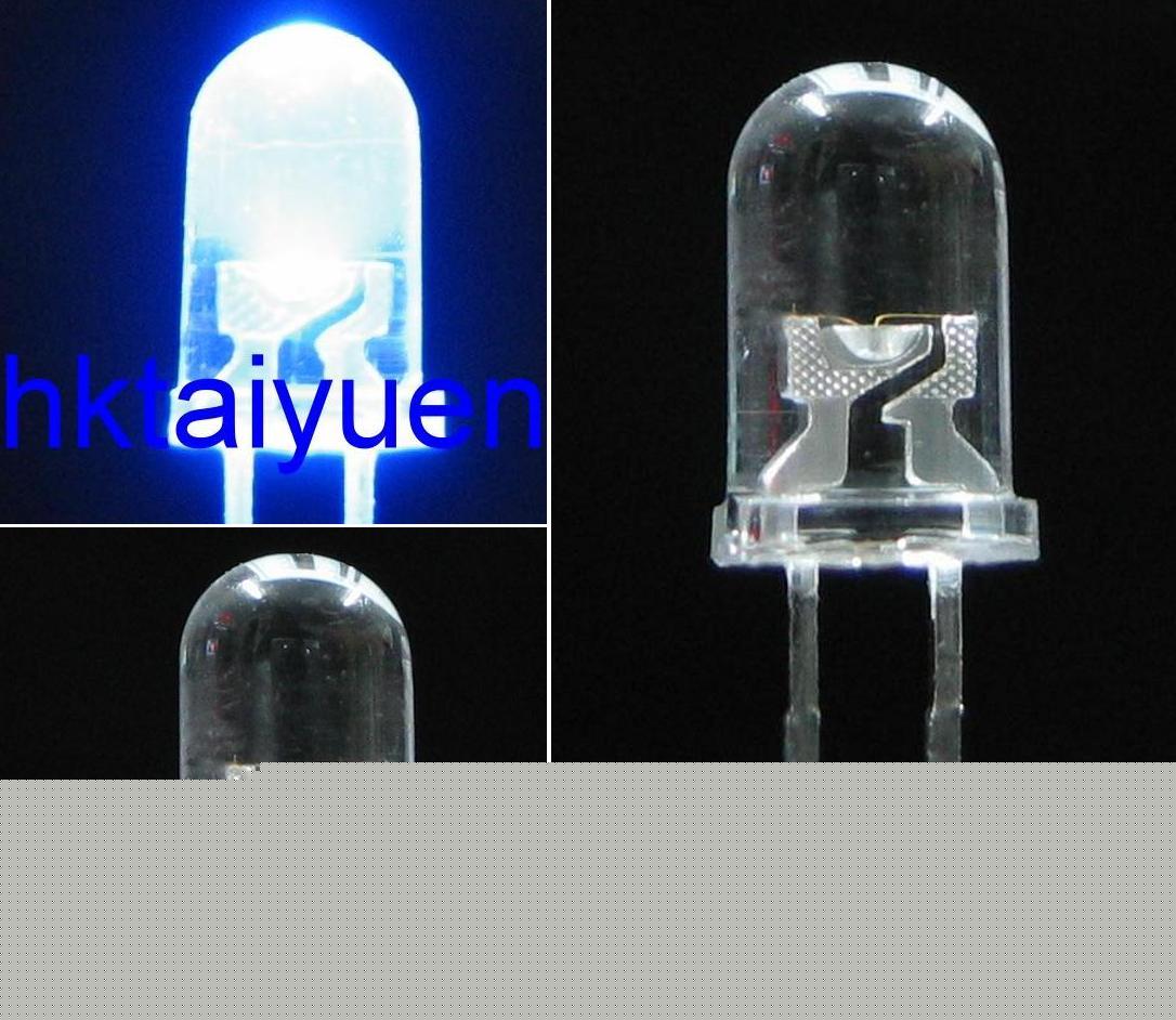 100X 3MM blue flash led 5000MCD bulb free resistors