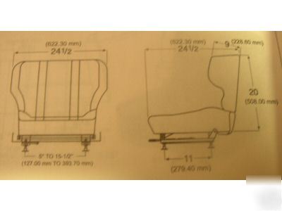 New S350 forklift seat vinyl with shoulder restraint