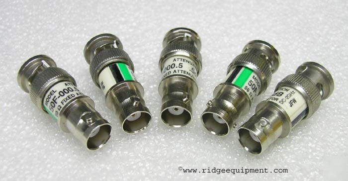 Qty 5 jfw 0.5 db attenuators bnc 2GHZ 50F-000.5 (4188)