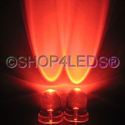 New 500 pcs 8MM wide angle 45KMCD red led f/r 40Â° 