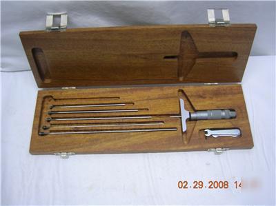 Brown & sharp 0-6 inch depth micrometer w/ case