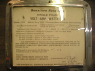 Volt amp watt meter vintage