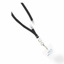 10 pk neck lanyard id badge holders breakaway black