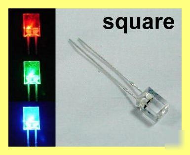 10X 5MM square rgb fast flash led free resistors