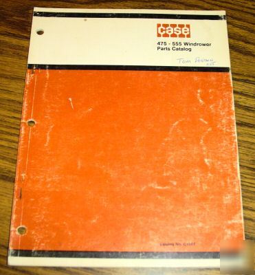 Case 475 & 555 windrower parts catalog manual book