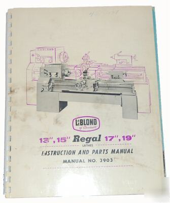Leblond regal lathe instruction & parts manual