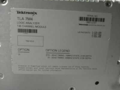 Tektronix TLA7M4 / tla 7M4 logic analyzer * option 1S