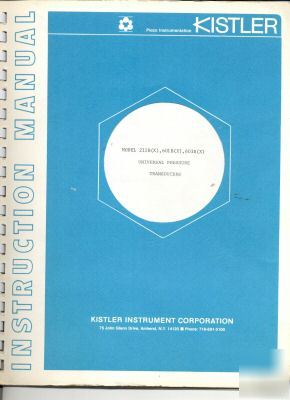 Kistler 211B(x) 601B(x) 603B(x) instruction manual