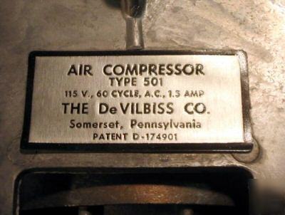 Devilbiss 501 air compressor w/ 701 suction vacuum pump