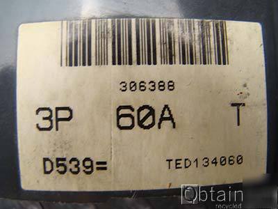 Ge general electric breaker TED134060 480VAC 250VDC 60A