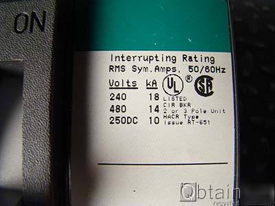 Ge general electric breaker TED134060 480VAC 250VDC 60A