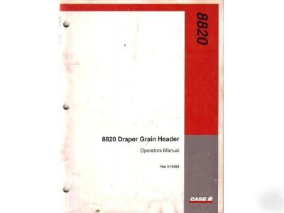 Ji case ih 8820 grain header operators manual 1994