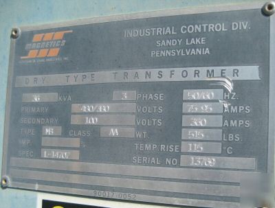 Magnetics dry type transformer 35 kva