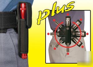 Police emt flashlight holster belt clip light pouch 