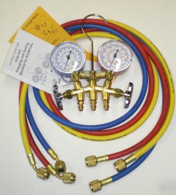 A/c charging mastercool brass manifold w/ hoses 60