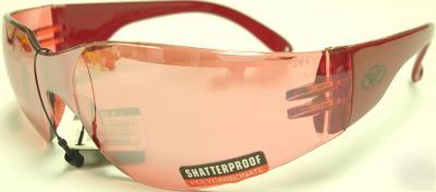 Rider red mirrored lens global vision safety glasses