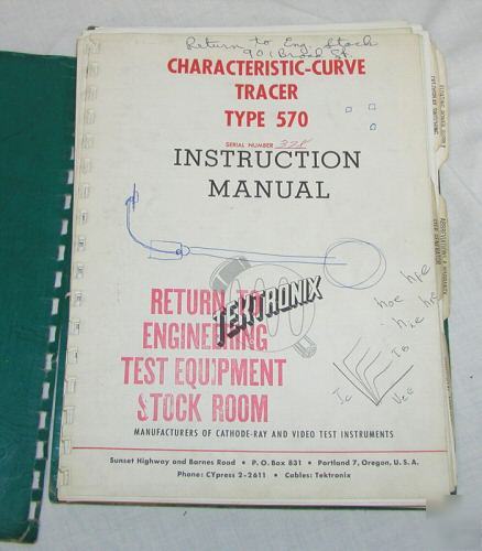 Tektronix type 570 vacuum tube curve tracer manual