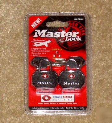 New 2-pack master lock travel sentry luggage padlocks 