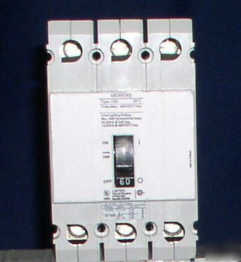 New siemens #CQD360 3P/60A/480V din rail mount 