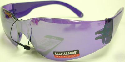 Rider purple mirrored lens global vision safety glasses