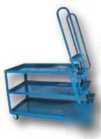 Steel stockpicker truck, cart, hi-duty, oversized 