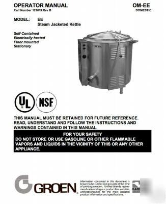 Groen manual for ee series kettles