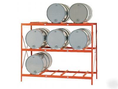 Meco omaha drum storage racks with 7,200 lb capacity